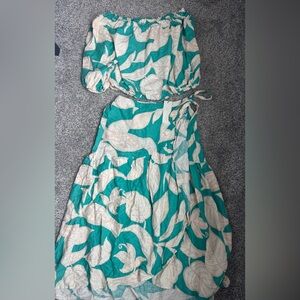 Rachel Zoe Teal and Cream Floral Dress